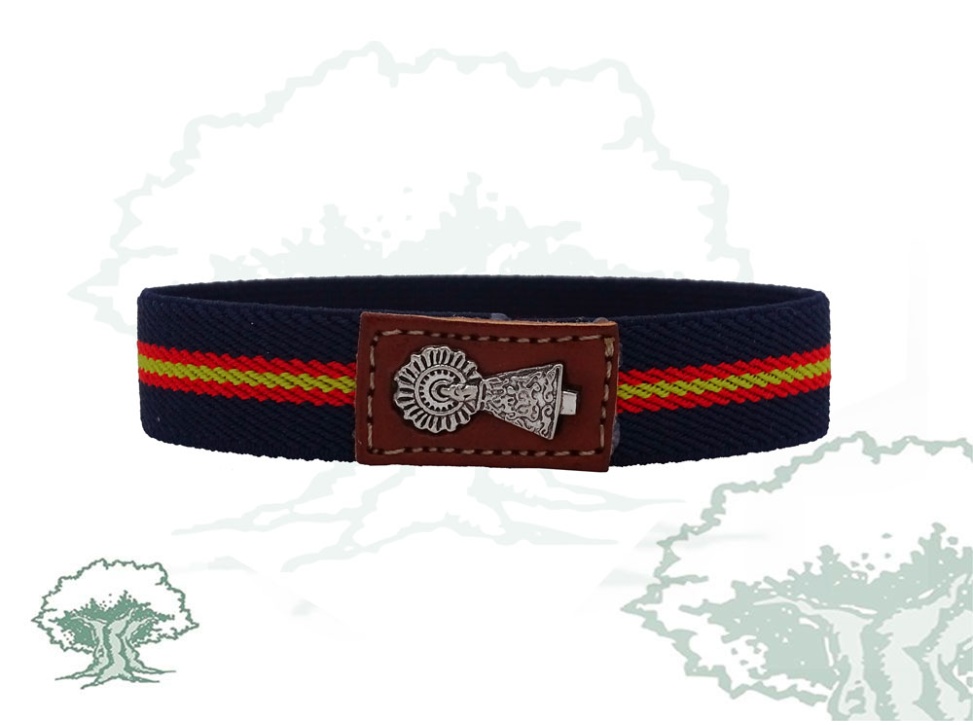 Pulsera Virgen del Pilar elástica marino