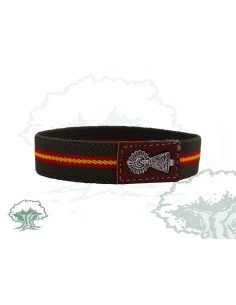 Pulsera Virgen del Pilar elástica verde