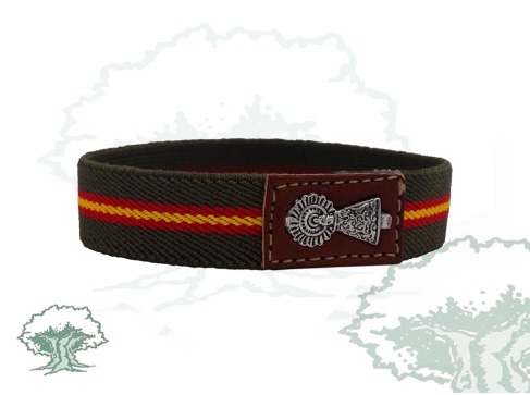 Pulsera Virgen del Pilar elástica verde