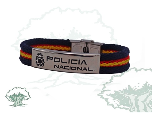 Pulsera Policía Nacional de lona con chapa azul marino