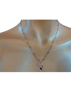 Cadena con colgante Virgen del Pilar perfilado de plata