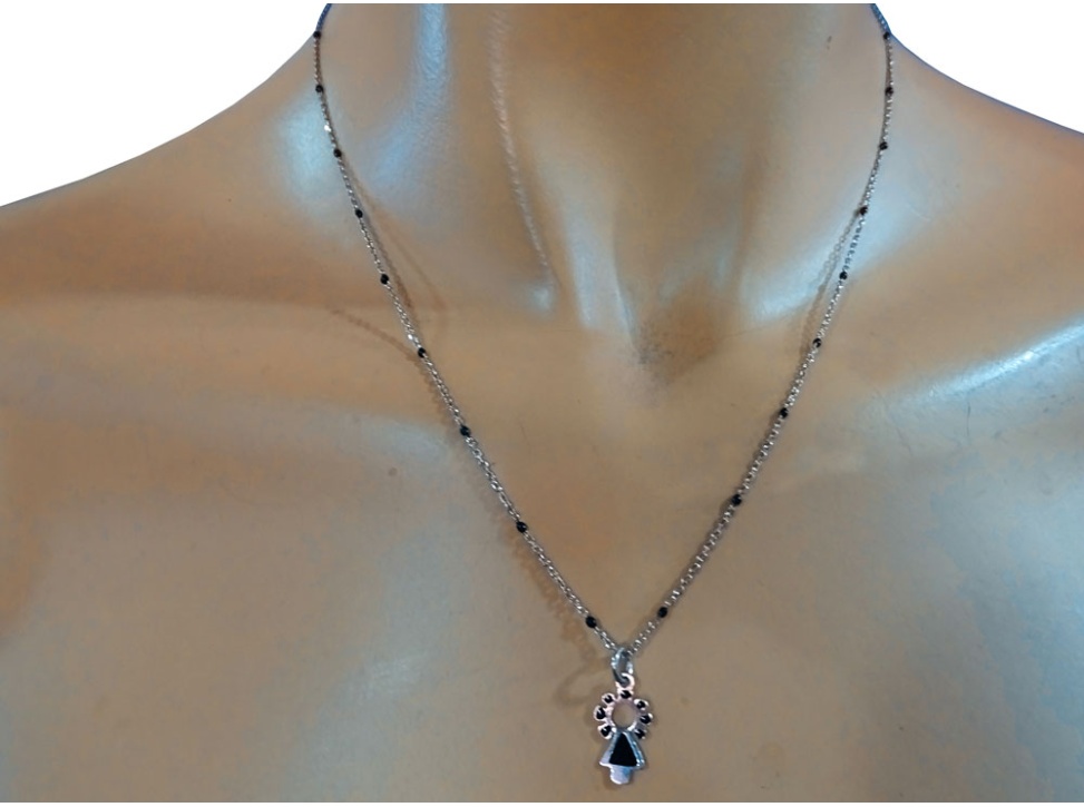 Cadena con colgante Virgen del Pilar perfilado plata