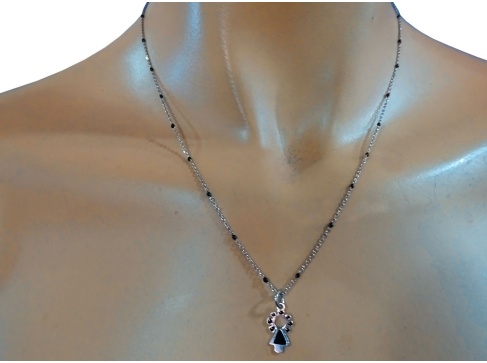Cadena con Virgen del Pilar perfilada plata