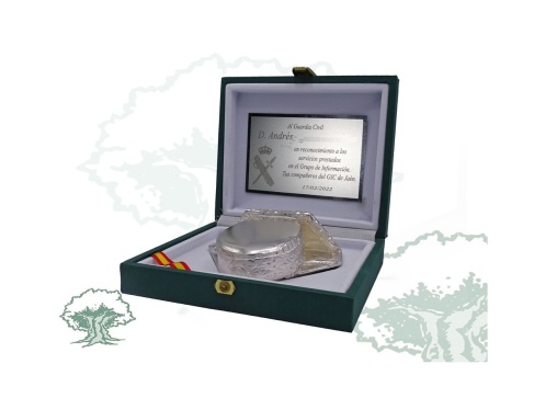 Tricornio de escritorio de Gran Gala bañado en plata