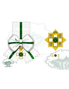 Gran Cruz del Mérito Guardia Civil distintivo blanco con banda y venera
