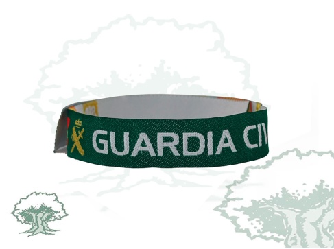 Pulsera Guardia Civil de tela verde oscuro