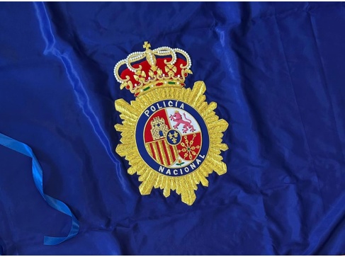 Bandera Policía Nacional bordada a mano