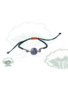 Pulsera Virgen del Pilar de plata con macrame