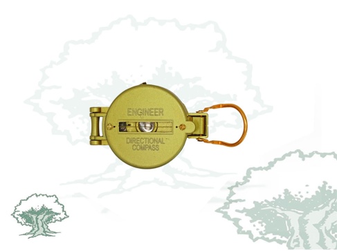 Brújula de metal y aceite