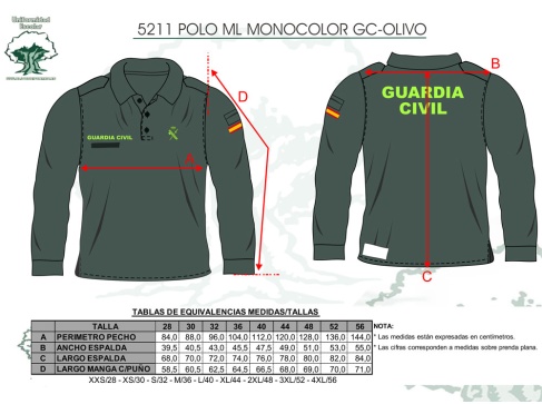 Polo Guardia Civil manga larga