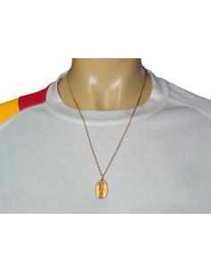 Cadena con colgante Virgen del Pilar en dorado