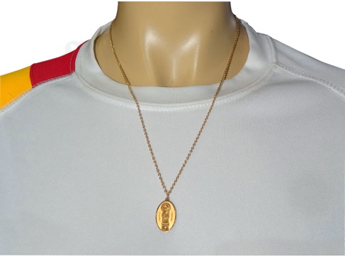 Cadena con colgante Virgen del Pilar dorado