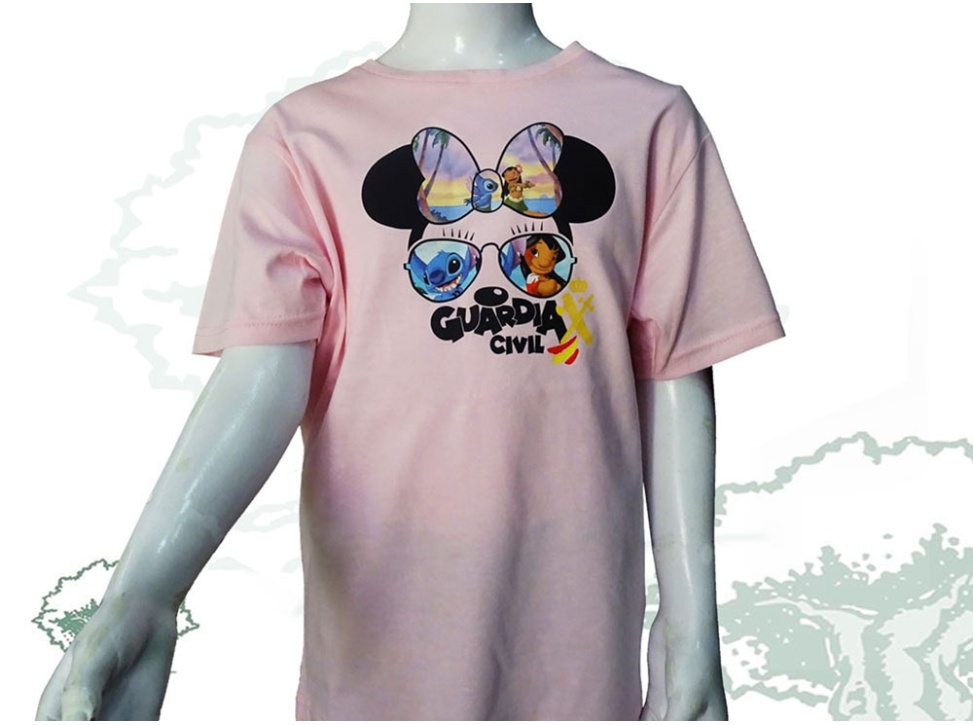 Camiseta Guardia Civil Minnie con gafas de niña