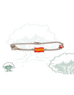 Pulsera España de plata con tricornio y Virgen