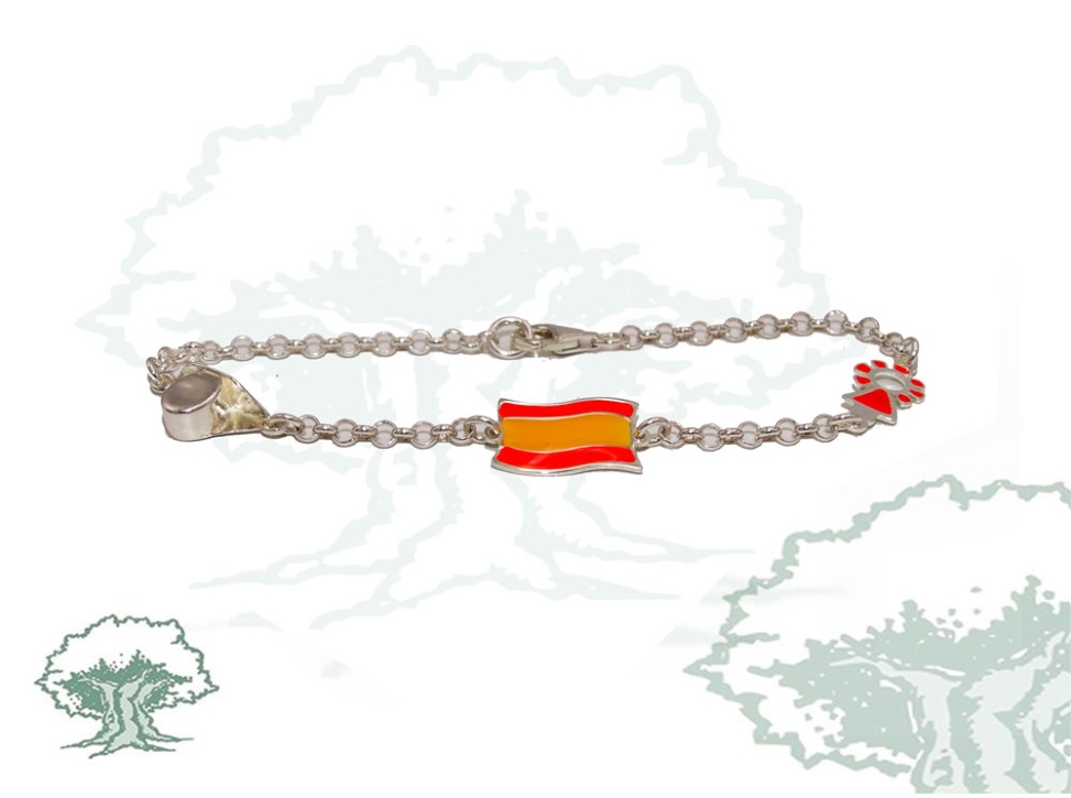 Pulsera España de plata con tricornio y Virgen