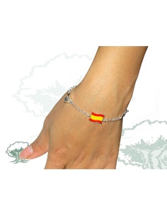 Pulsera España de plata con tricornio y Virgen 2