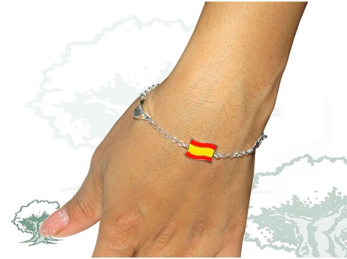 Pulsera España de plata con tricornio y Virgen
