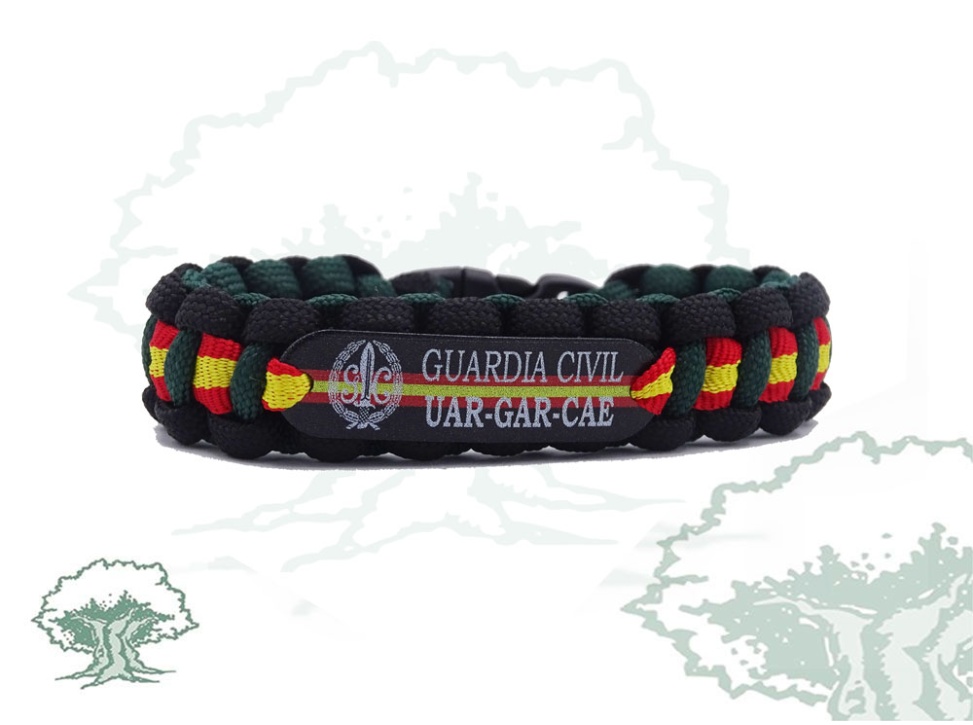 Pulsera UAR-GAR-CAE de la Guardia Civil de paracord