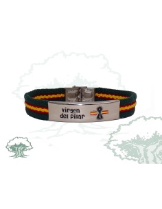 Pulsera Virgen del Pilar de lona verde