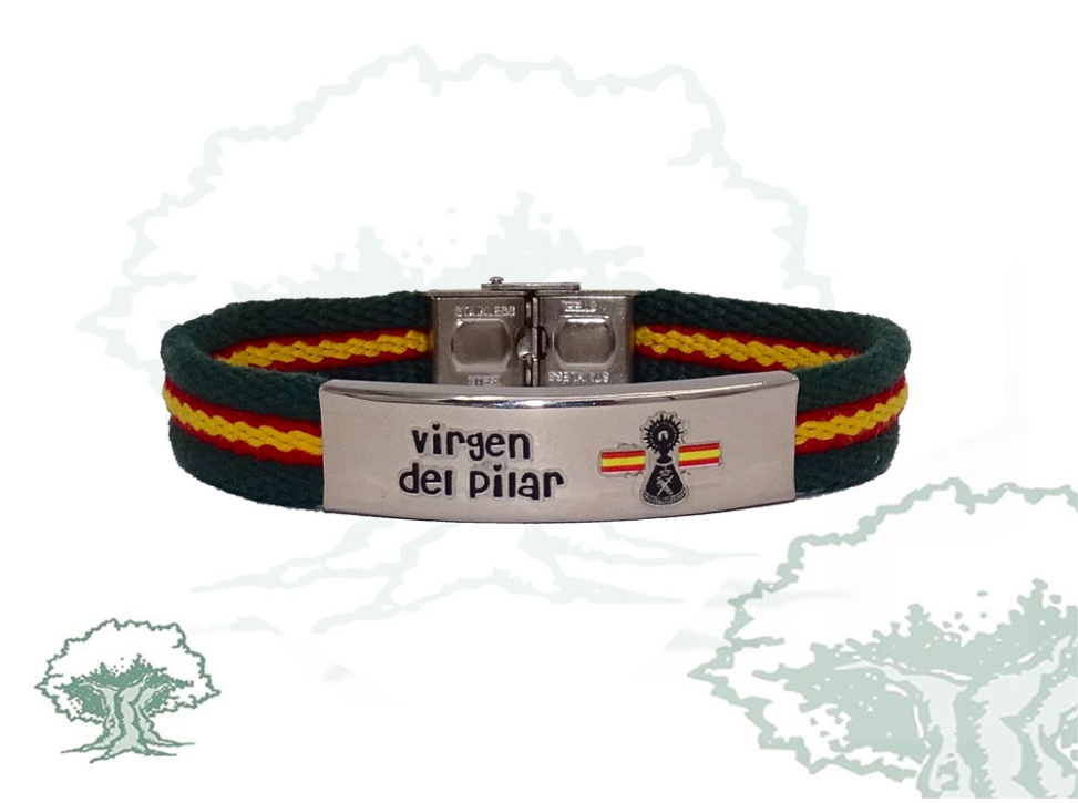 Pulsera Virgen del Pilar de lona verde
