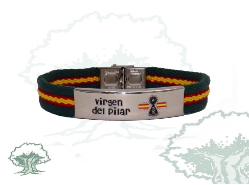 Pulsera Virgen del Pilar de lona verde