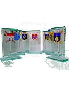 Placa Guardia Civil Especialidades de cristal biselado