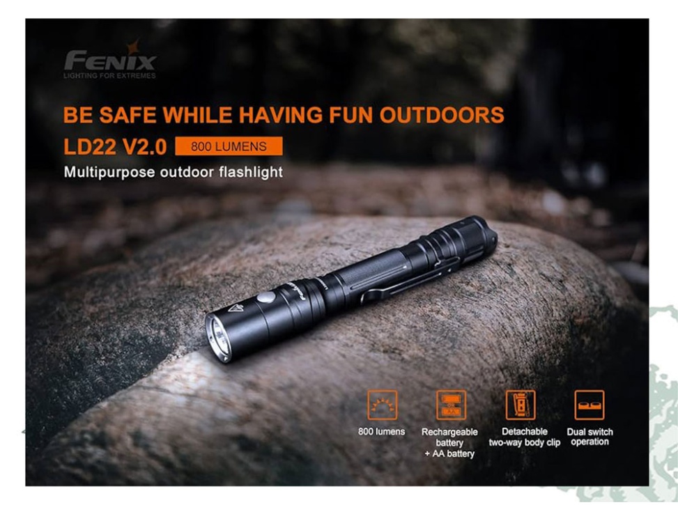 Linterna Fenix LD22 v2 de 800 lúmenes