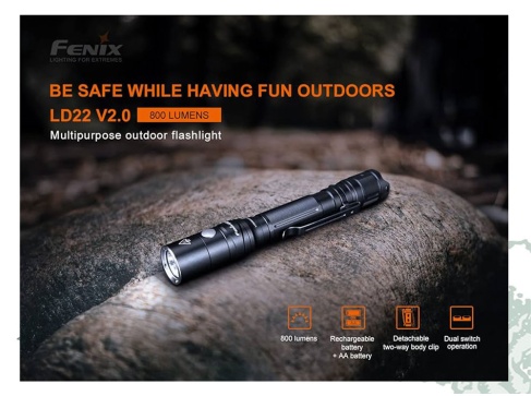 Linterna Fenix LD22 v2 de 800 lúmenes
