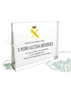 Placa Guardia Civil de cristal cuña horizontal