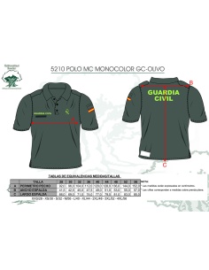 Polo Guardia Civil manga corta monocolor 2