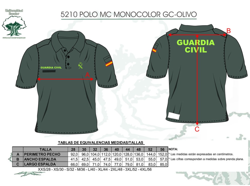 Polo Guardia Civil manga corta monocolor