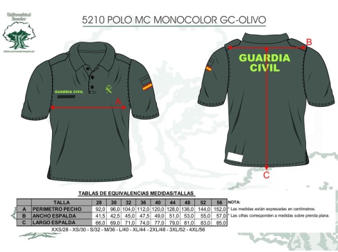 Polo Guardia Civil manga corta monocolor