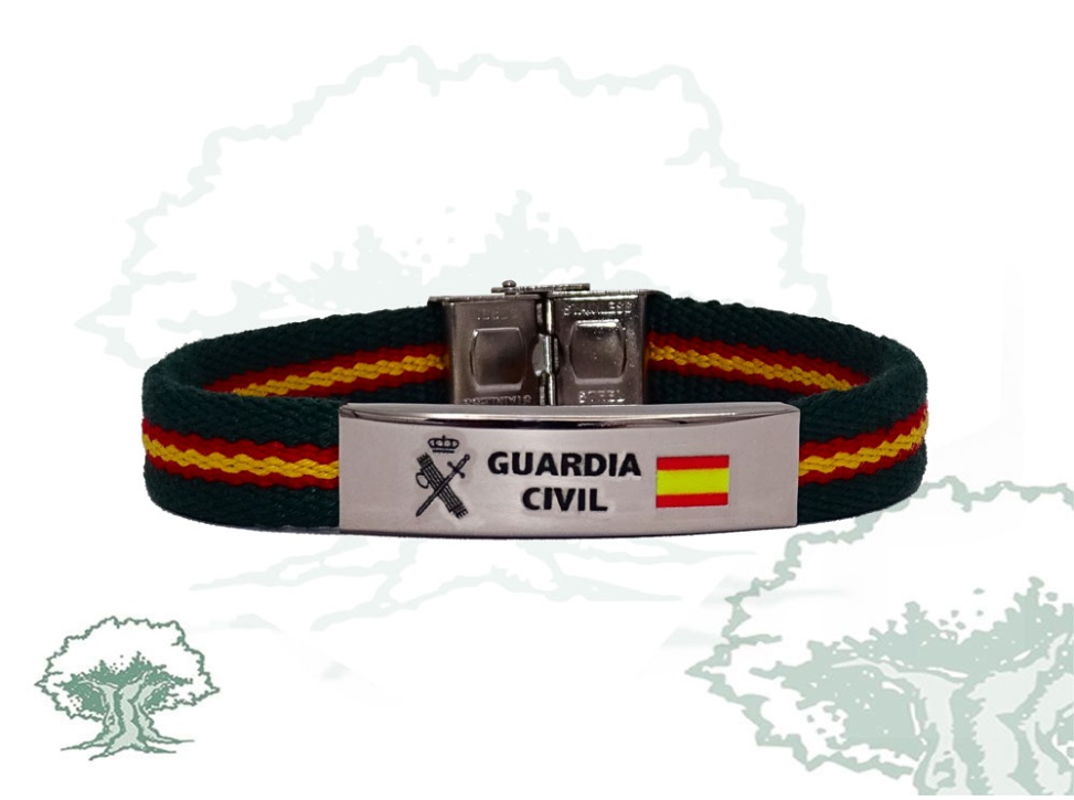 Pulsera Guardia Civil de lona con chapa