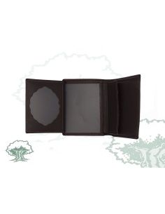 Cartera monedero marrón con chapa