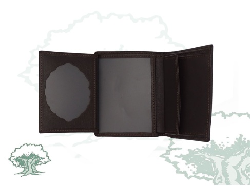 Cartera monedero marrón con chapa