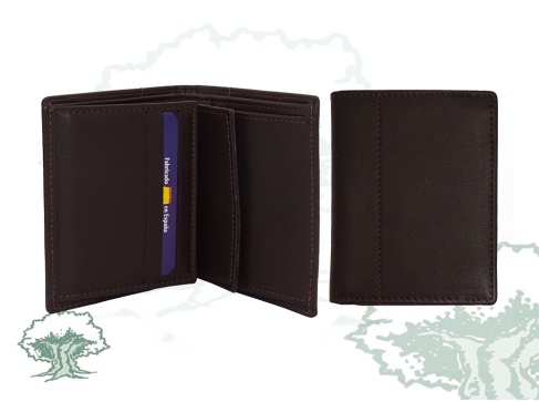 Cartera monedero marrón con chapa