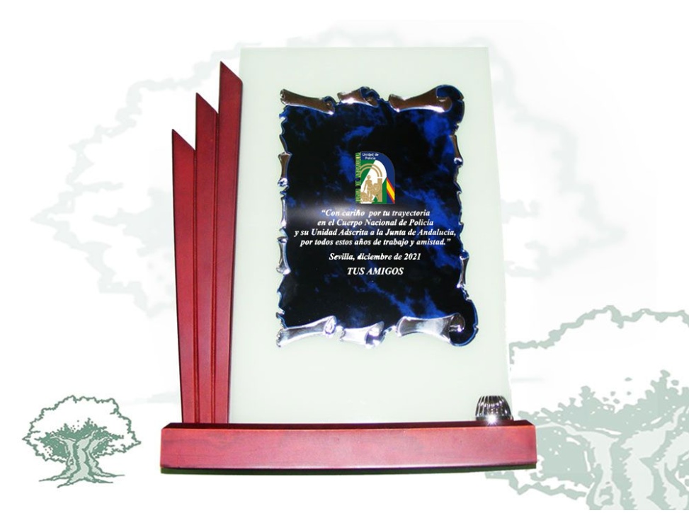 Placa de cristal y madera