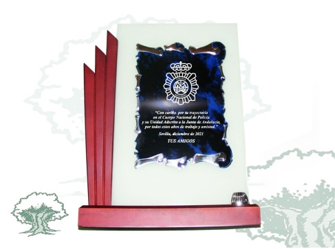 Placa de cristal y madera