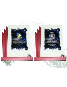 Placa de cristal y madera