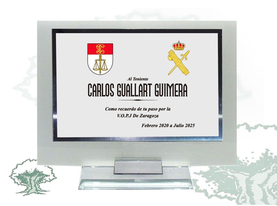 Placa Guardia Civil de cristal traslúcido varios modelos