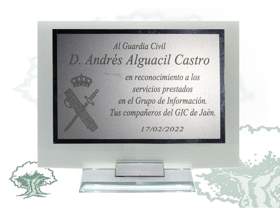 Placa Guardia Civil de cristal traslúcido varios modelos