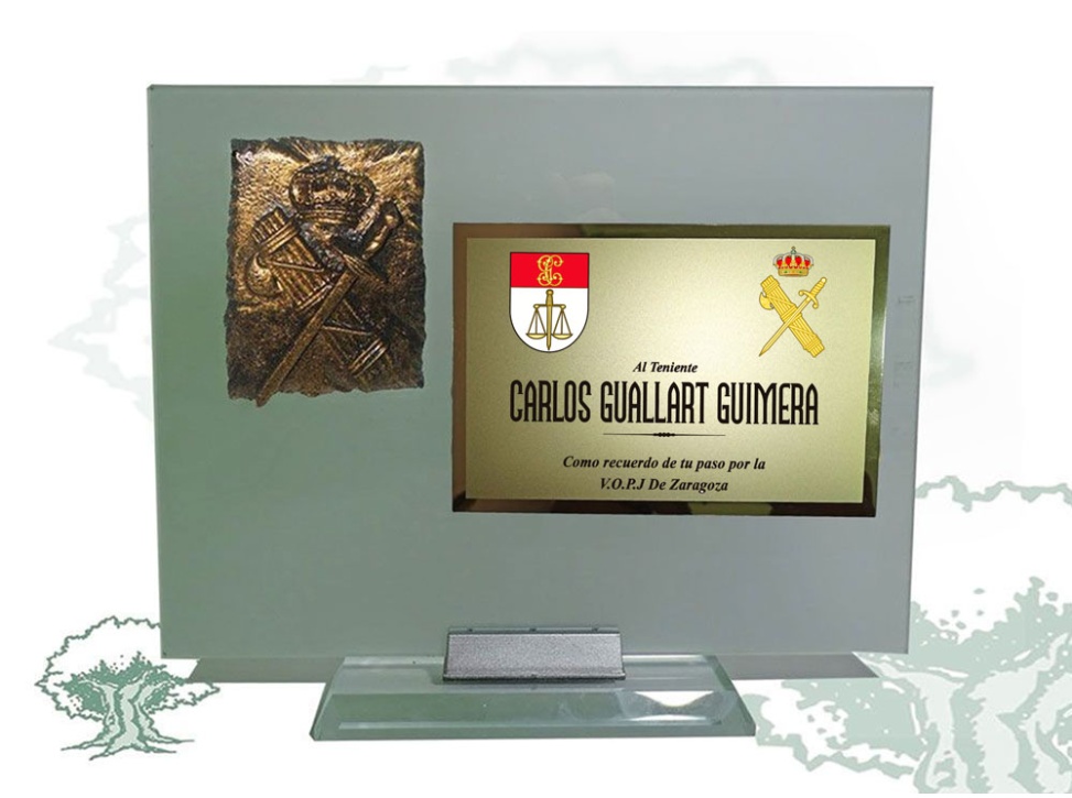 Placa Guardia Civil de cristal traslúcido varios modelos