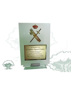 Placa Guardia Civil de cristal con base 2