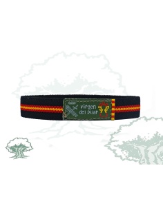 Pulsera Virgen del Pilar elástica negra