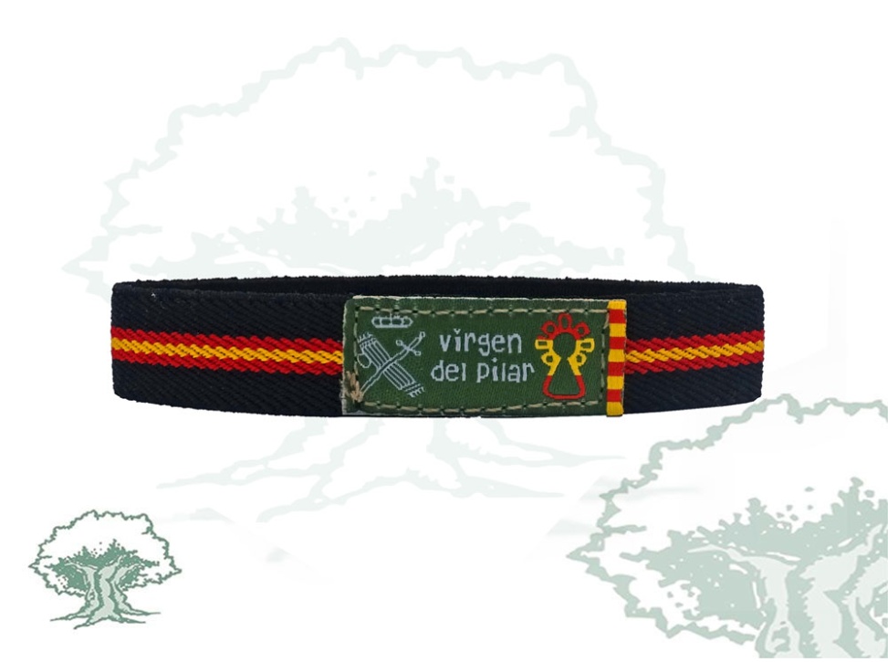 Pulsera Virgen del Pilar elástica negra