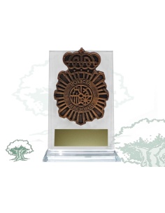 Placa Policía Nacional resina de cristal