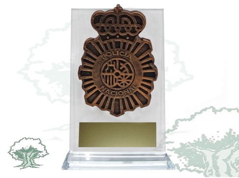 Placa Policía Nacional resina de cristal