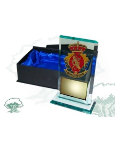 Placa Guardia Joven de cristal biselado