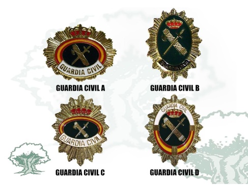 Cartera Guardia Civil con chapa varios colores
