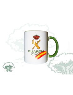 Taza Guardia Civil con asa verde
